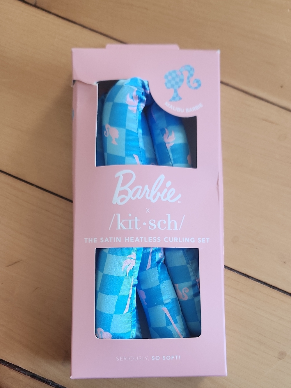 Kitsch x Barbie Satin Heatless Curling Set - Pink & Blue